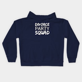 Divorce Party Squad – Celebratory White Text with Sparkling Party Theme Kids Hoodie